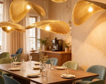 Hanglamp van gehamerd messing – Handgemaakt Marokkaans bladgoud