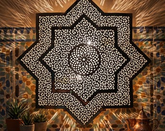 Brass Star Wall Sconce Lamp – Moroccan Flush Mount Fixture