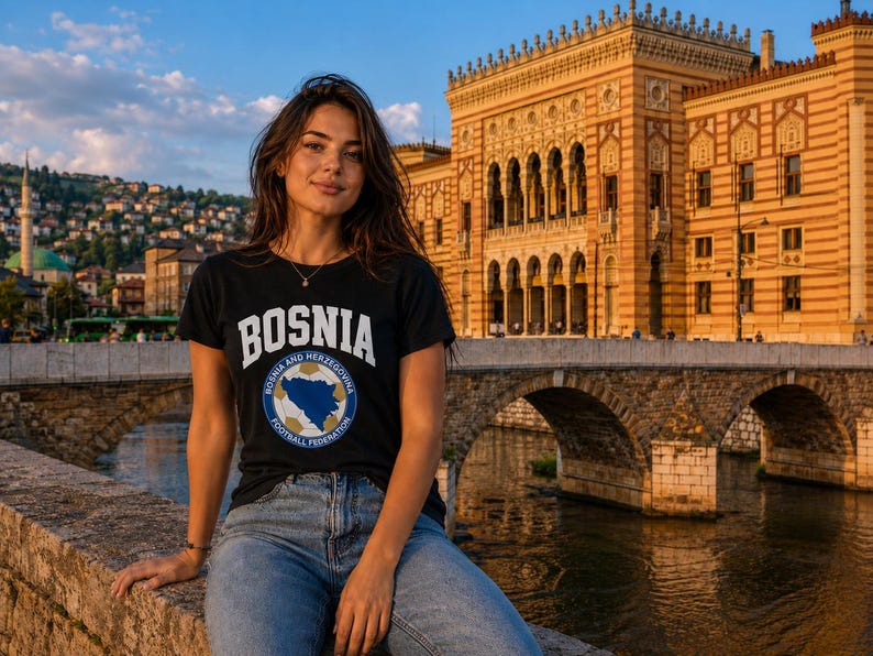 Bosnia Crest World Cup Tee | Bosnia and Herzegovina FIFA 2026 image 4