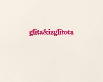 t-krekls – glīta&izglītota – izšūta balta organiskā kokvilna