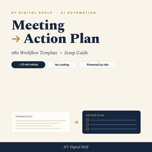 AI Meeting Notes to Action Plan | n8n Workflow Template + Setup Guide | Auto Action Items, Owners & Due Dates | No-Code Automation