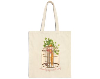 Bolso de mano de lona de algodón con diseño de la jaula de Rapunzel