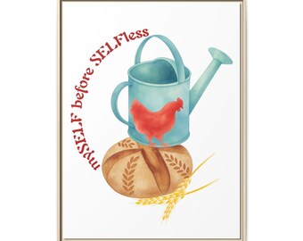 Red Hen's Self Matte Canvas, Framed (Multi-color)