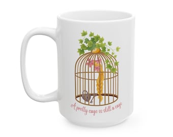 Taza de cerámica con diseño de la jaula de Rapunzel (444 ml)
