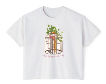 Camiseta holgada con estampado de la jaula de Rapunzel