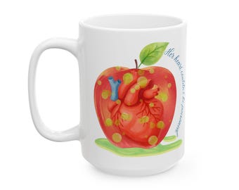 Taza de cerámica con el corazón de Blancanieves, 444 ml (15 oz)