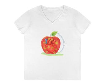 Snow White's Heart V-Neck T-Shirt