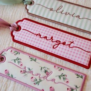 Custom Name Bookmark, Personalised Embroidered Bookmark with Ribbon, Custom Fabric Bookmark, Name Gift, Book Lover Gift, Best Friend Present image 7