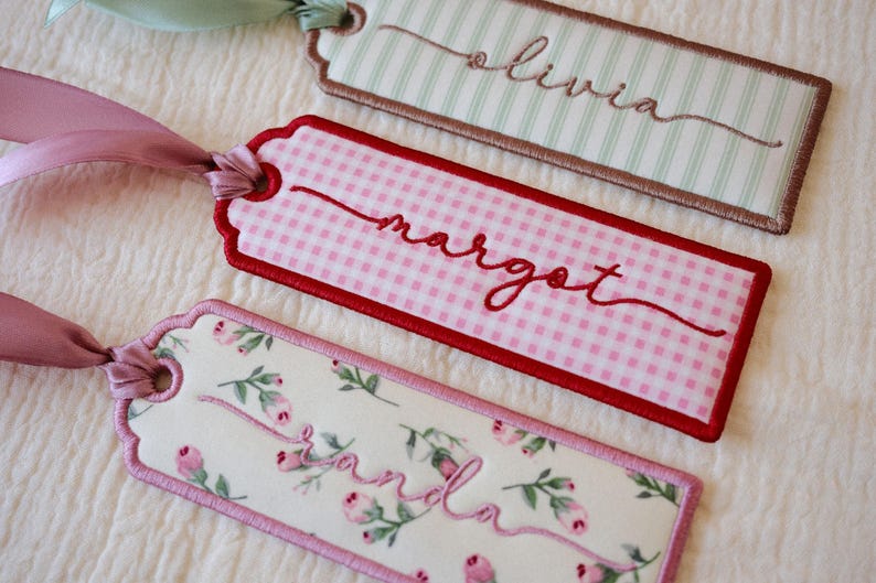Custom Name Bookmark, Personalised Embroidered Bookmark with Ribbon, Custom Fabric Bookmark, Name Gift, Book Lover Gift, Best Friend Present image 7