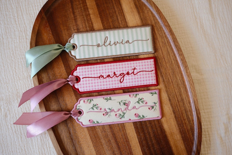 Custom Name Bookmark, Personalised Embroidered Bookmark with Ribbon, Custom Fabric Bookmark, Name Gift, Book Lover Gift, Best Friend Present image 6