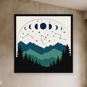 Moon Phases Shadow Box SVG, Constellations Stars Celestial Layered Papercut, Cricut Glowforge Cut File, Digital Download