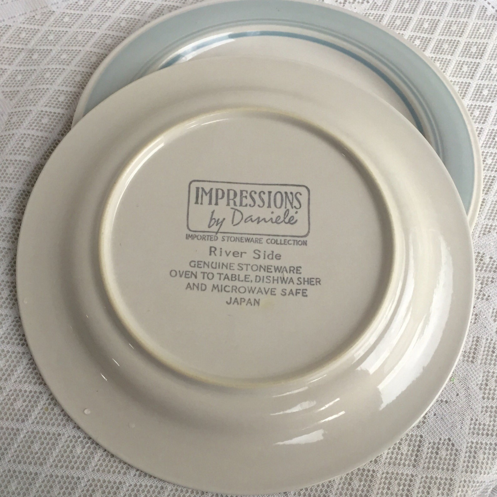 Vintage Stoneware Powder Blue Dinner Plates Riverside Made in Etsy