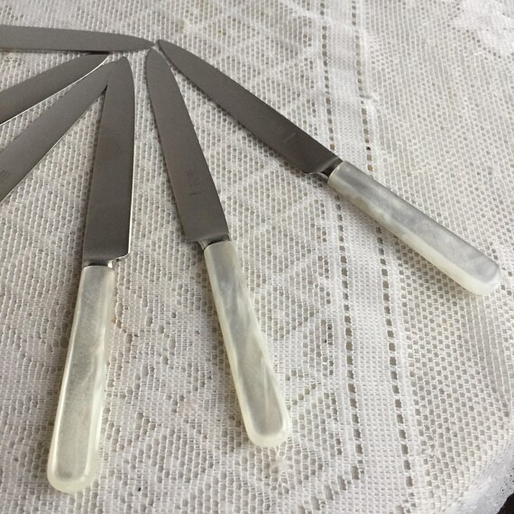 Vintage Stainless Steel Knife Set / Stainless Steel and Lucite Etsy