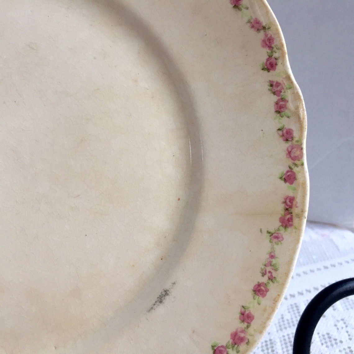 Pink Rose Pattern Luncheon Plate/ Vintage Ceramic China Plate Etsy