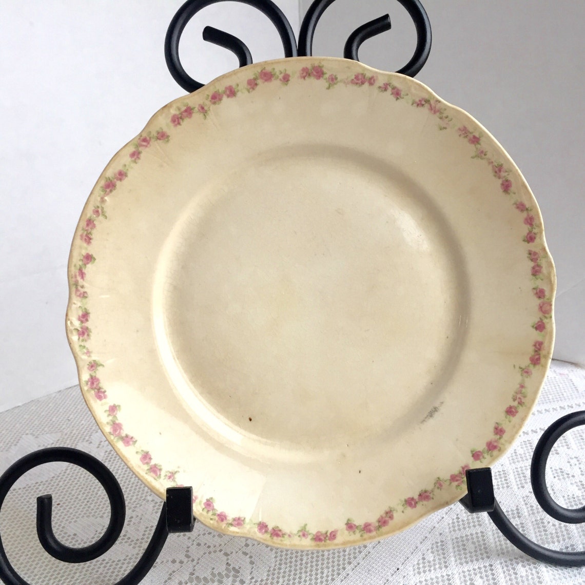 Pink Rose Pattern Luncheon Plate/ Vintage Ceramic China Plate Etsy