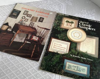 Vintage Sampler Cross Stitch Books / Animal and Inspirational Cross Stitch and  Embroidery Patterns