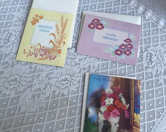 Vintage Religious Birthday Cards and Envelopes / Vintage Charitable Floral Cards by the Good Samaritans