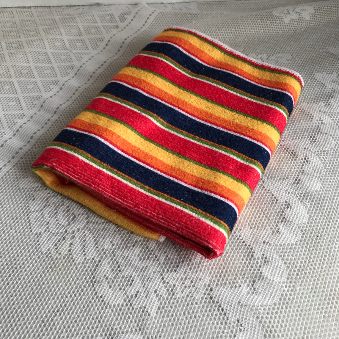 Sale Rainbow Pattern Kitchen Towel /Vintage Multicolored Dish Etsy