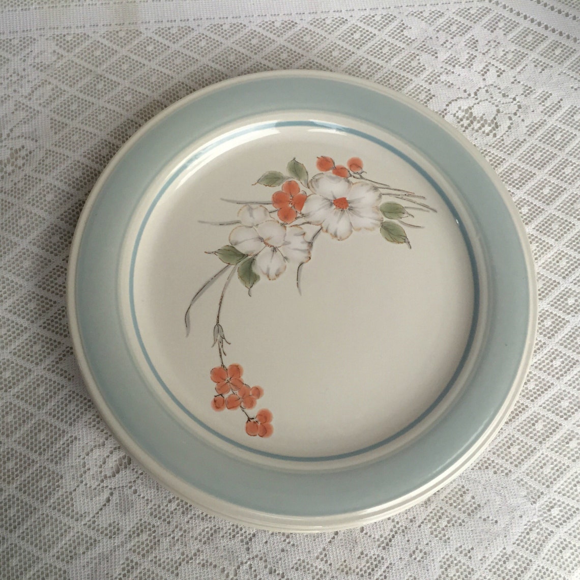 Vintage Stoneware Powder Blue Dinner Plates Riverside Made in Etsy