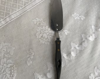 Mid Century Modern Spatula / Vintage Stainless Steel Spatula with Black Plastic Handle / Made in USA