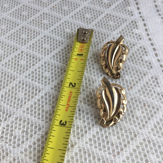 Vintage Barclay Clip On Earrings / Vintage Leaf S… - image 6