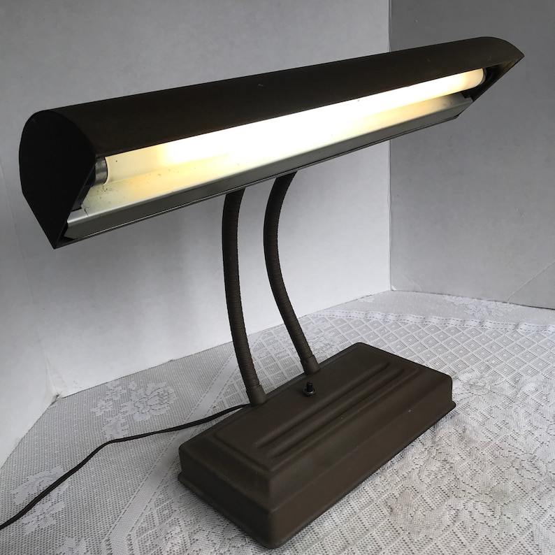 Vintage Desk Lamp Metal Fluorescent Electric