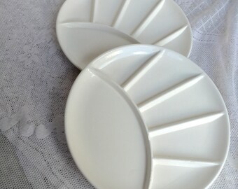 White China Snack Plates Set Vintage Ceramic Grill Plates Made in Japan