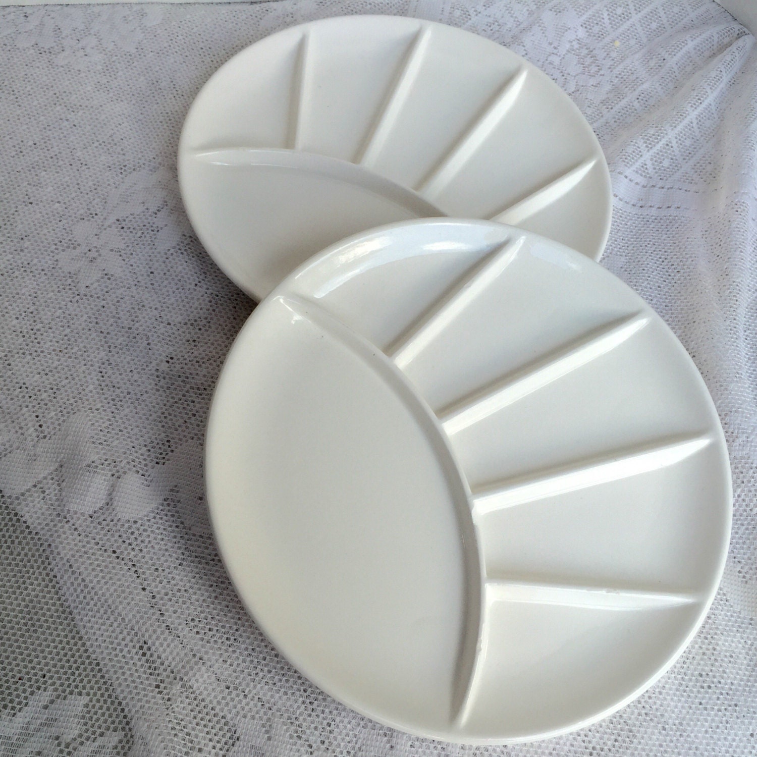 White China Snack Plates Set Vintage Ceramic Grill Plates Made Etsy
