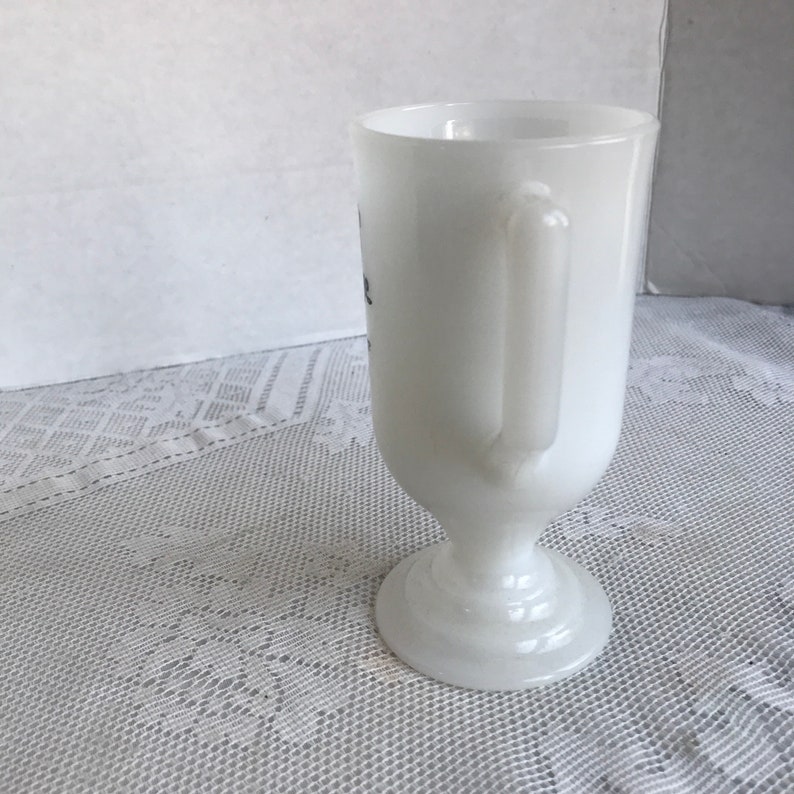 Vintage Milk Glass Irish Coffee Mug / Pedestal Coffee Cup From Etsy