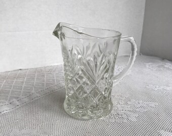 Vintage Cut Glass Glass Creamer / As Is Glassware Pitcher