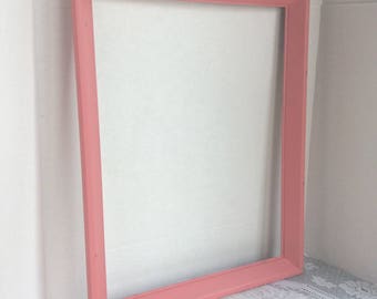 Vintage Wood Picture Frame / Pink Wooden 14 X 18 Frame / Valentine's Day Gift