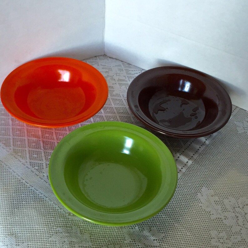 Melamine Bowls / Vintage Melmac Dessert Bowls in Orange Etsy