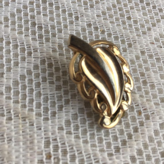 Vintage Barclay Clip On Earrings / Vintage Leaf S… - image 7