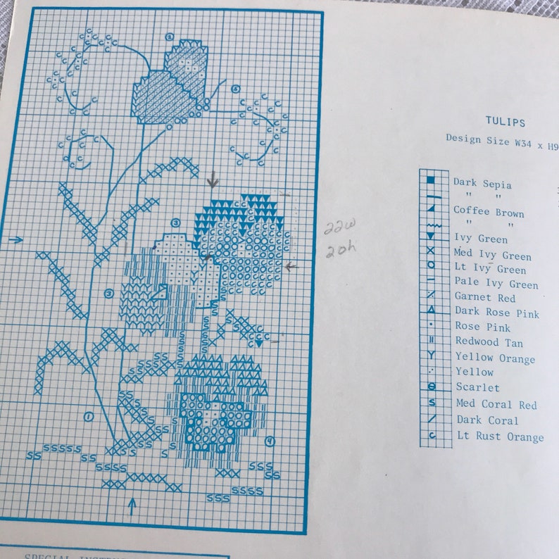 Flower Pattern Cross Stitch Patterns / Vintage Embroidery and Etsy