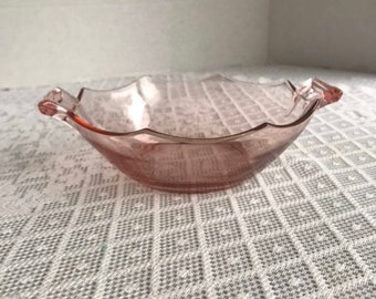 Pink Depression Glass Tidbit Bowl