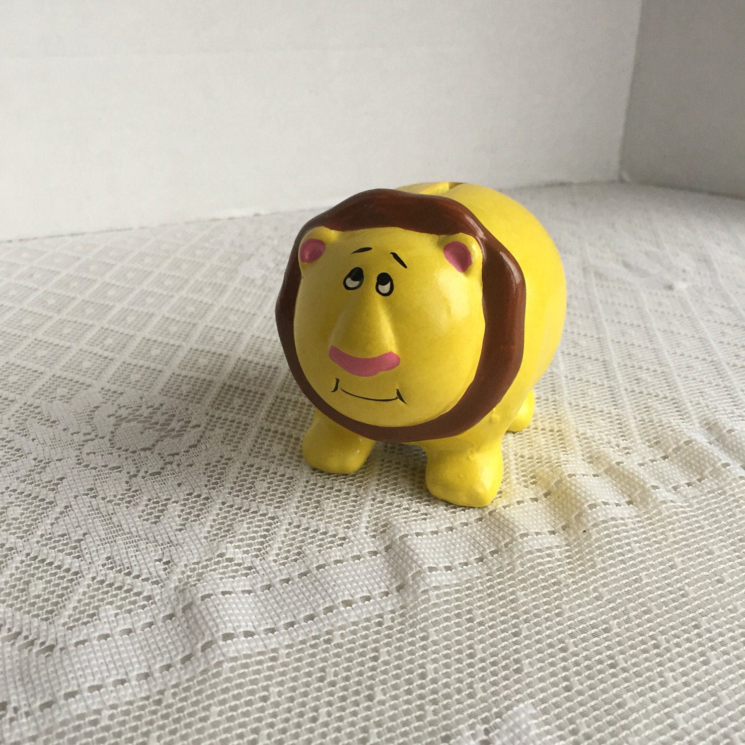 Sale Vintage Ceramic Lion Piggy Bank Made in China / Vintage Etsy