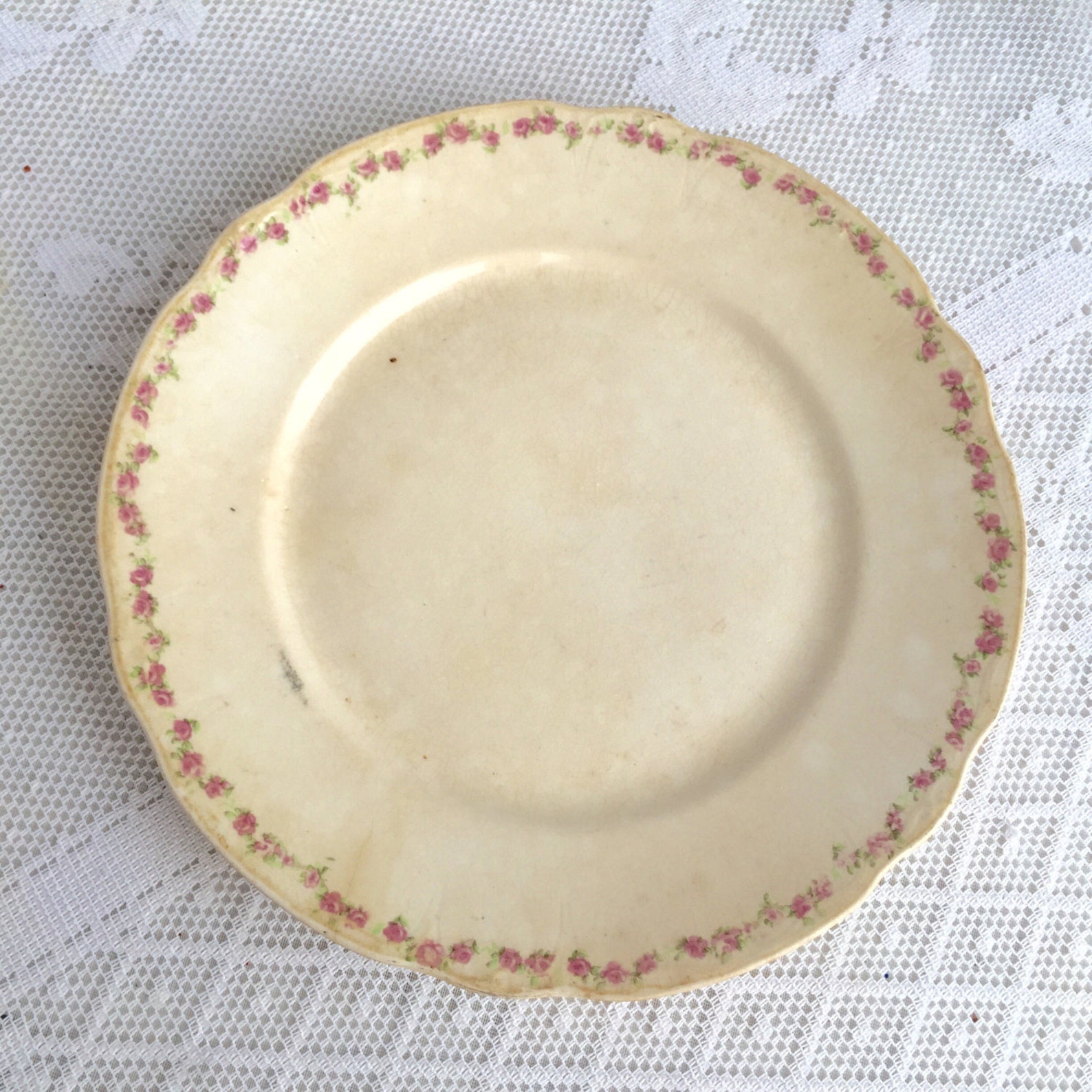 Pink Rose Pattern Luncheon Plate/ Vintage Ceramic China Plate Etsy