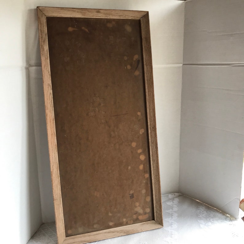 Vintage Light Brown Wooden Picture Frame With Backing 11 X Image 0