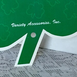 Vintage Paper Green Shamrock Wall Hanging for Saint Patrick's Day / Classroom Holiday Decor image 2