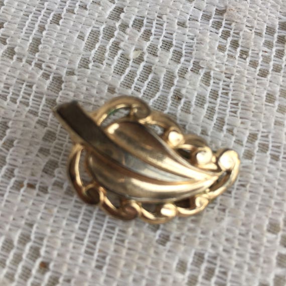 Vintage Barclay Clip On Earrings / Vintage Leaf S… - image 3