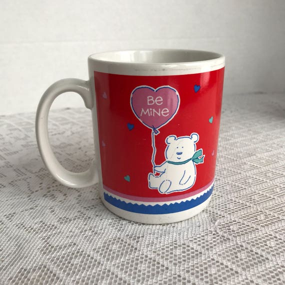 Vintage Red Teddy Bear Coffee Cup for Valentine's Day Made | Etsy