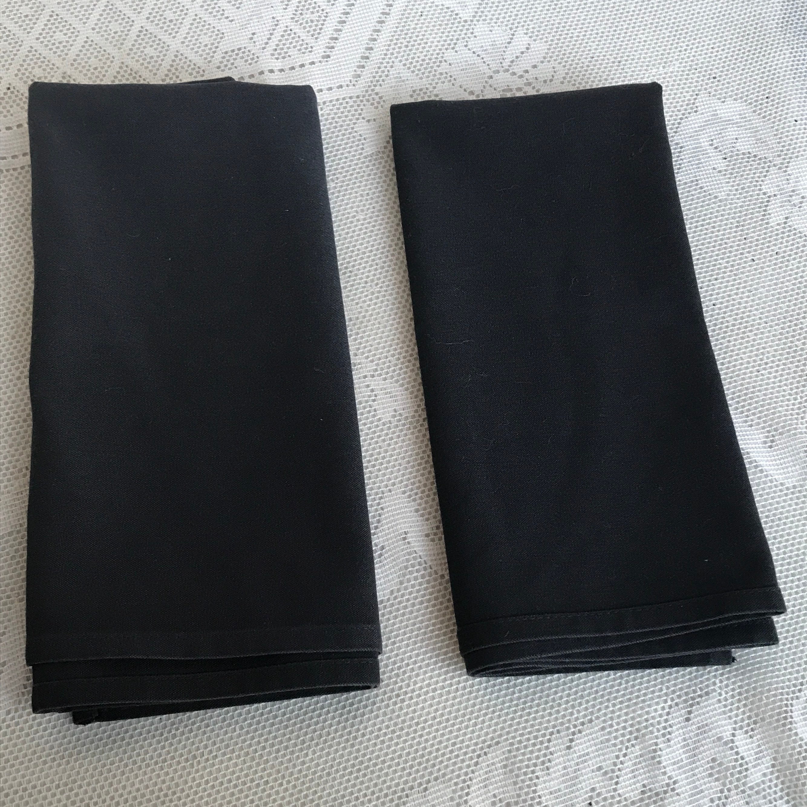Black Cloth Napkin Set of Two / Vintage Square Dinner Napkins Etsy