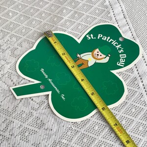 Vintage Paper Green Shamrock Wall Hanging for Saint Patrick's Day / Classroom Holiday Decor image 7