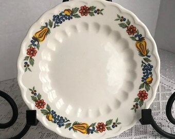 Vintage Fruit Pattern China Bread and Butter Plate Pear and Flower Plate