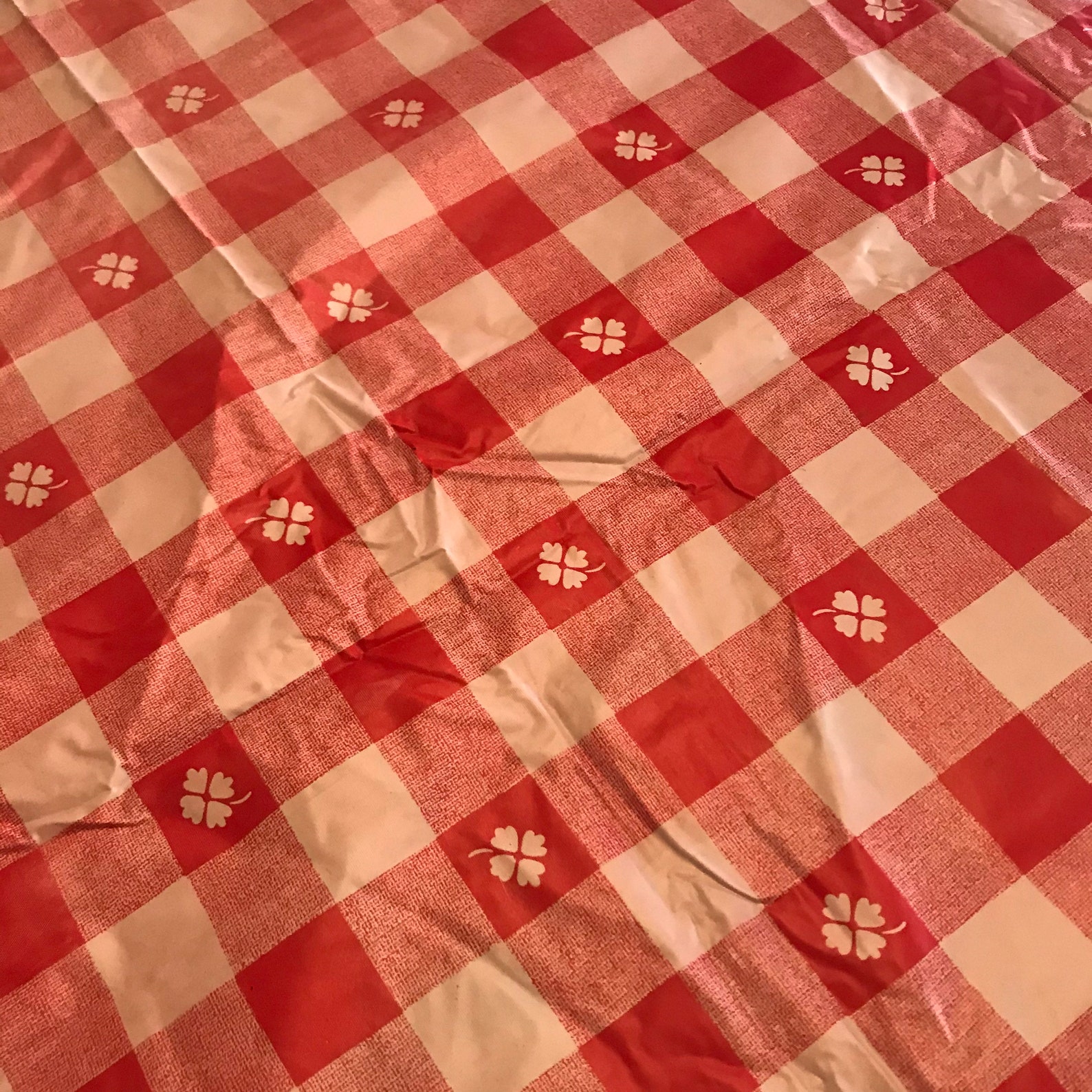 Vintage Vinyl Plastic Christmas Tree Tablecloth / Reversible Etsy