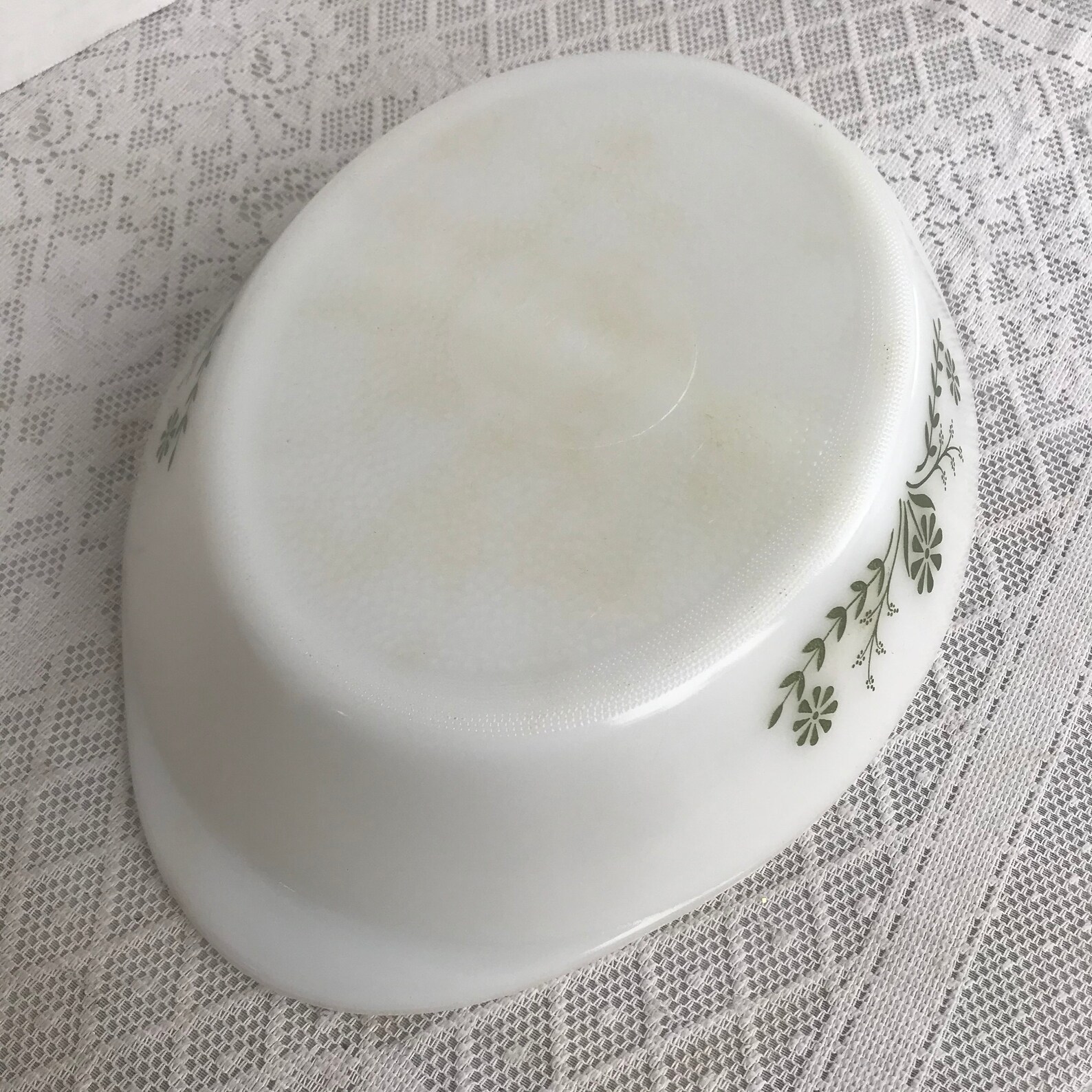 Vintage Glasbake Divided Casserole Dish / Green Daisy Glass Etsy