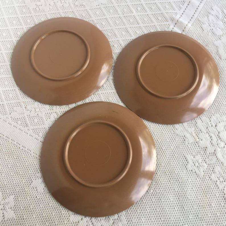 Melamine Plates / Vintage Brown Bread and Butter Plates / Milk Etsy