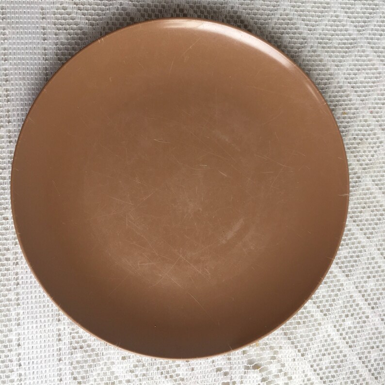 Melamine Plates / Vintage Brown Bread and Butter Plates / Milk Etsy