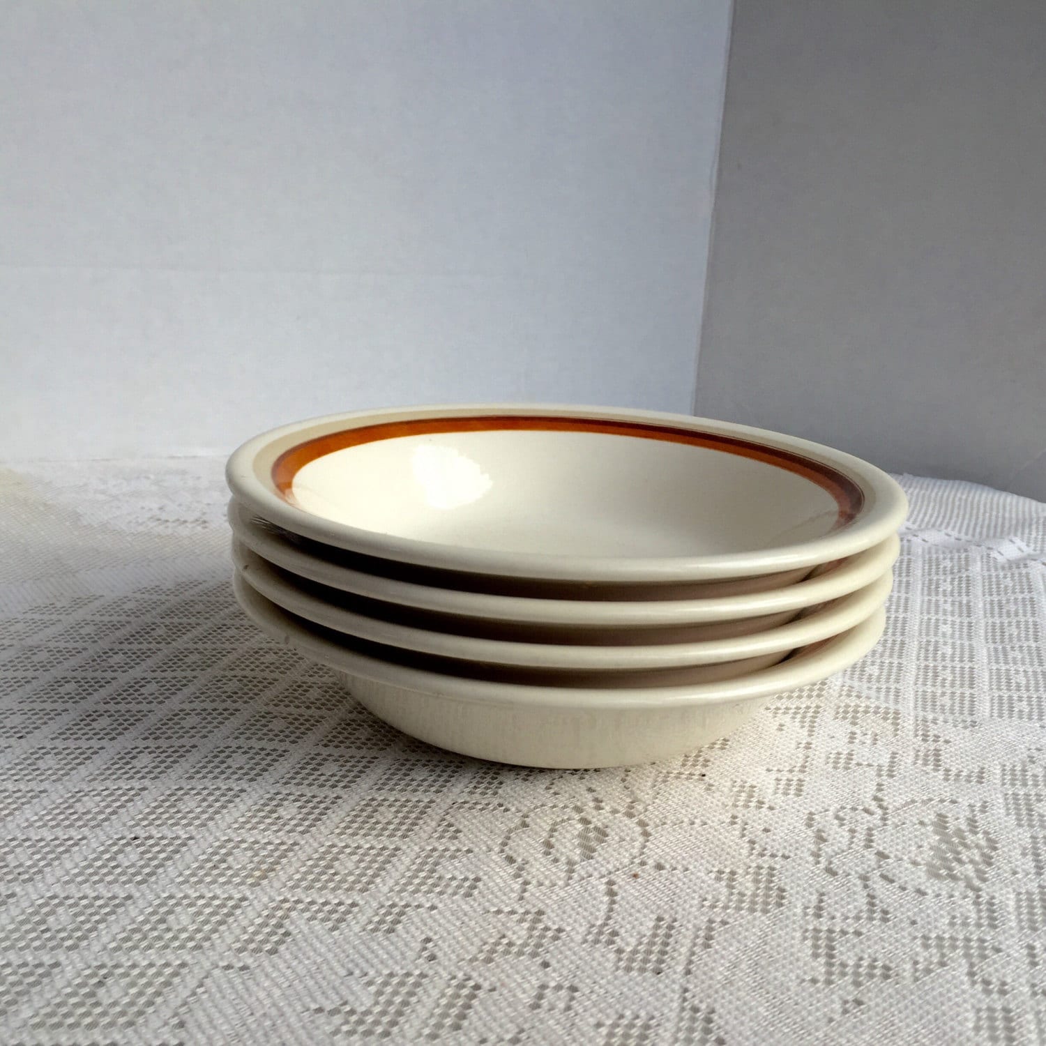 Sale Vintage White Ceramic Cereal Bowls Woodland Magic by Etsy