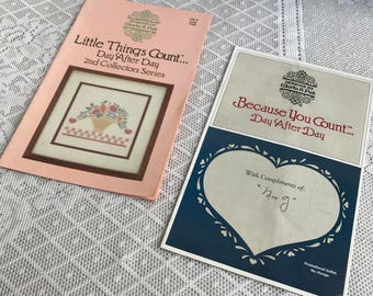 Vintage Cross Stitch Pamphlets / Cross Stitch and  Embroidery Patterns and Tutorials / 1986 and 1987 Designs by Gloria and Pat